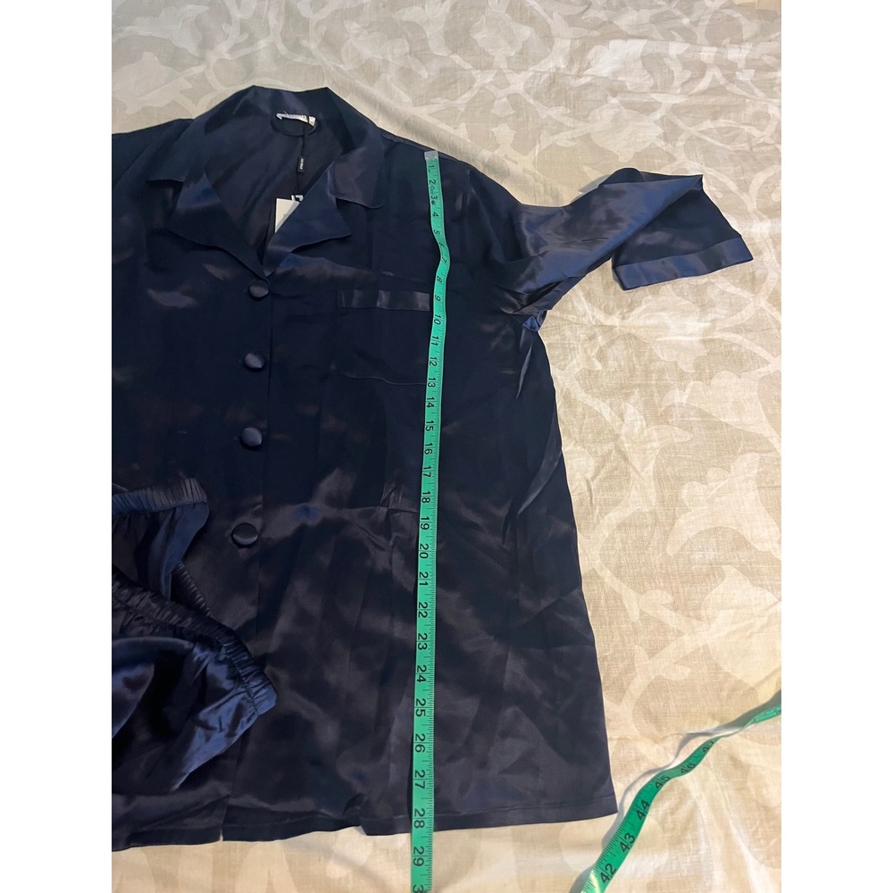 Lilysilk Navy Blue 100% Pure Mulberry Silk Pajama Set XL NWT Luxury Sleepwear - Picture 5 of 11